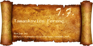 Tamaskovics Ferenc névjegykártya